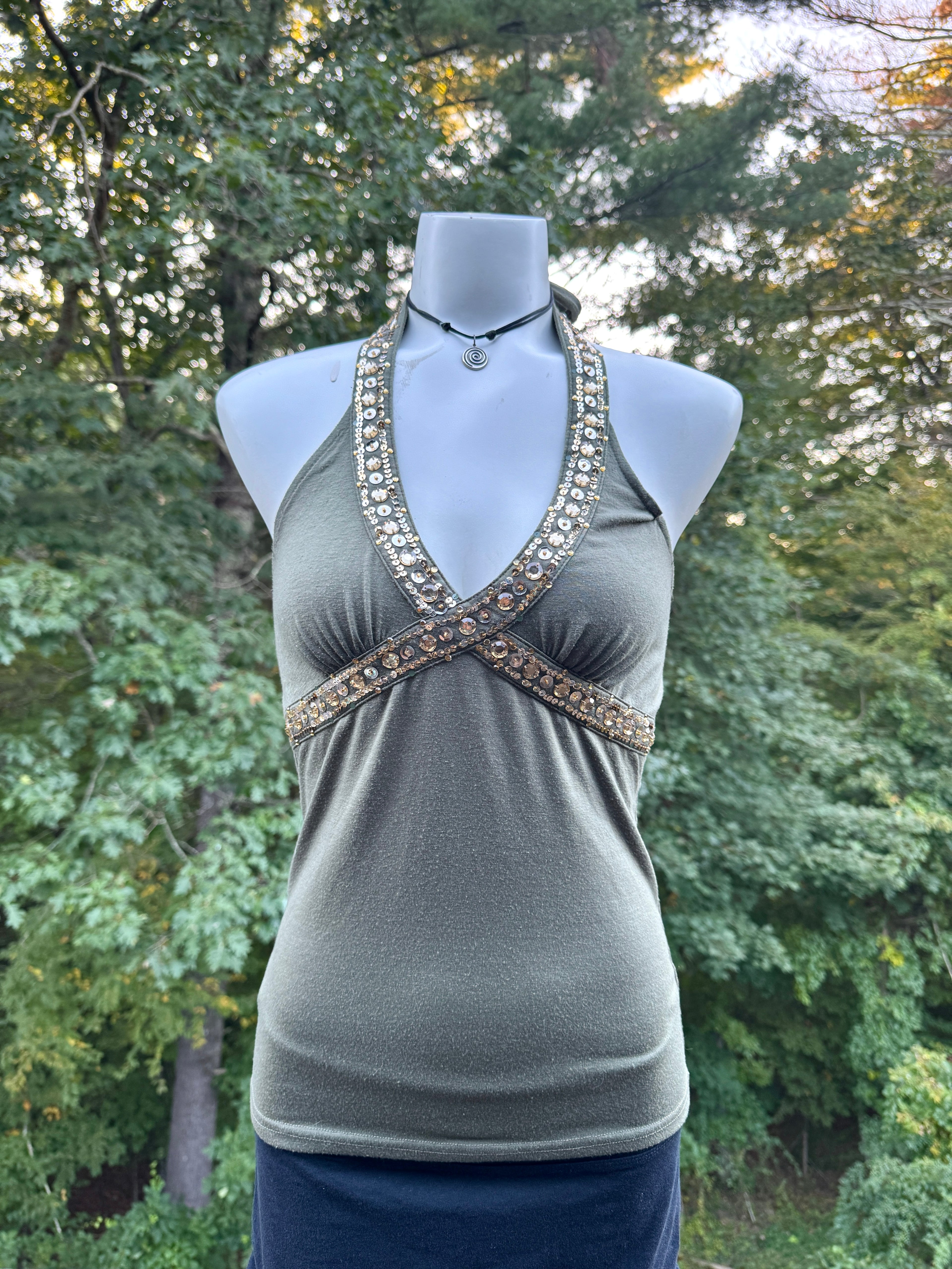 Green Halter Top
