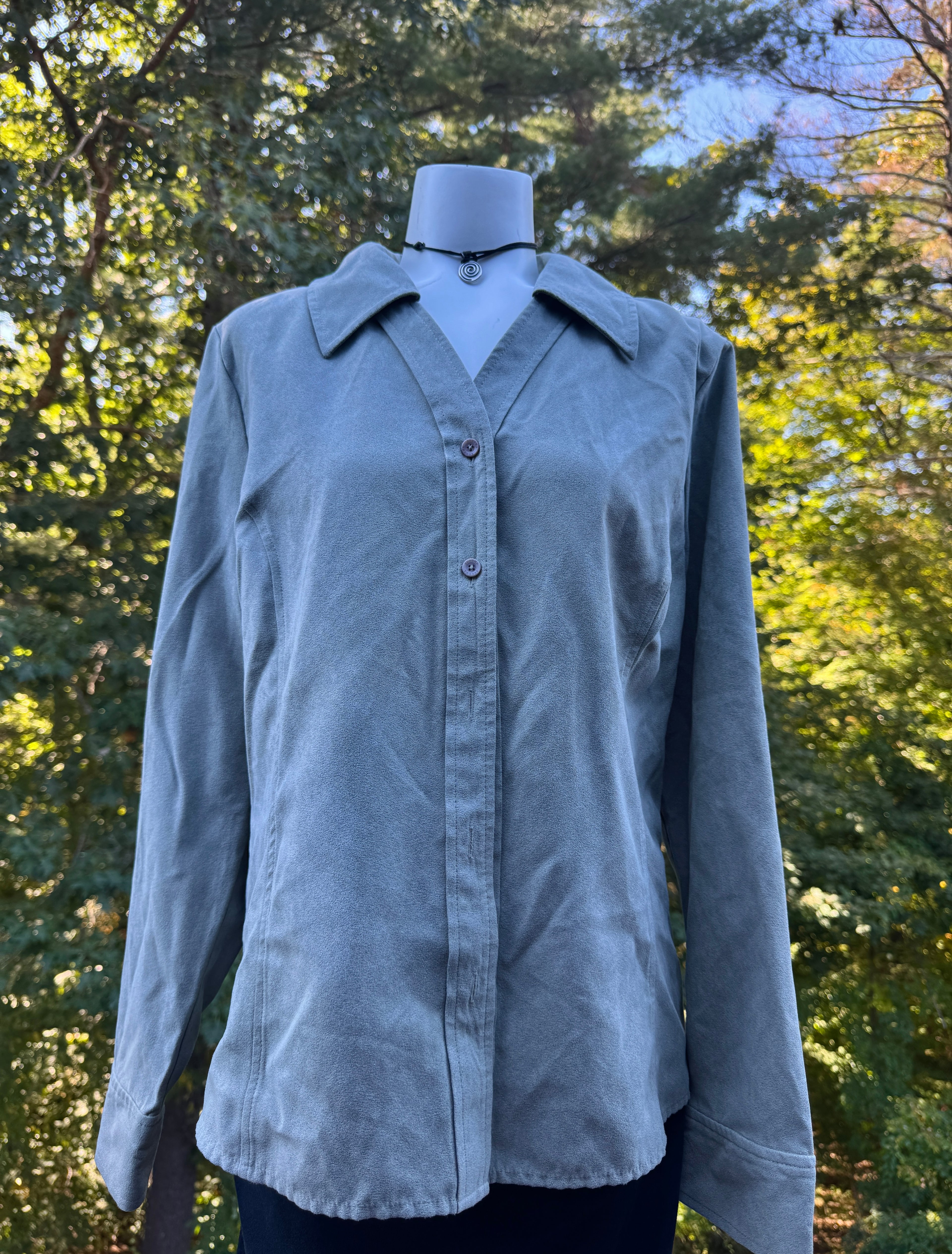 Green Collared Button Up